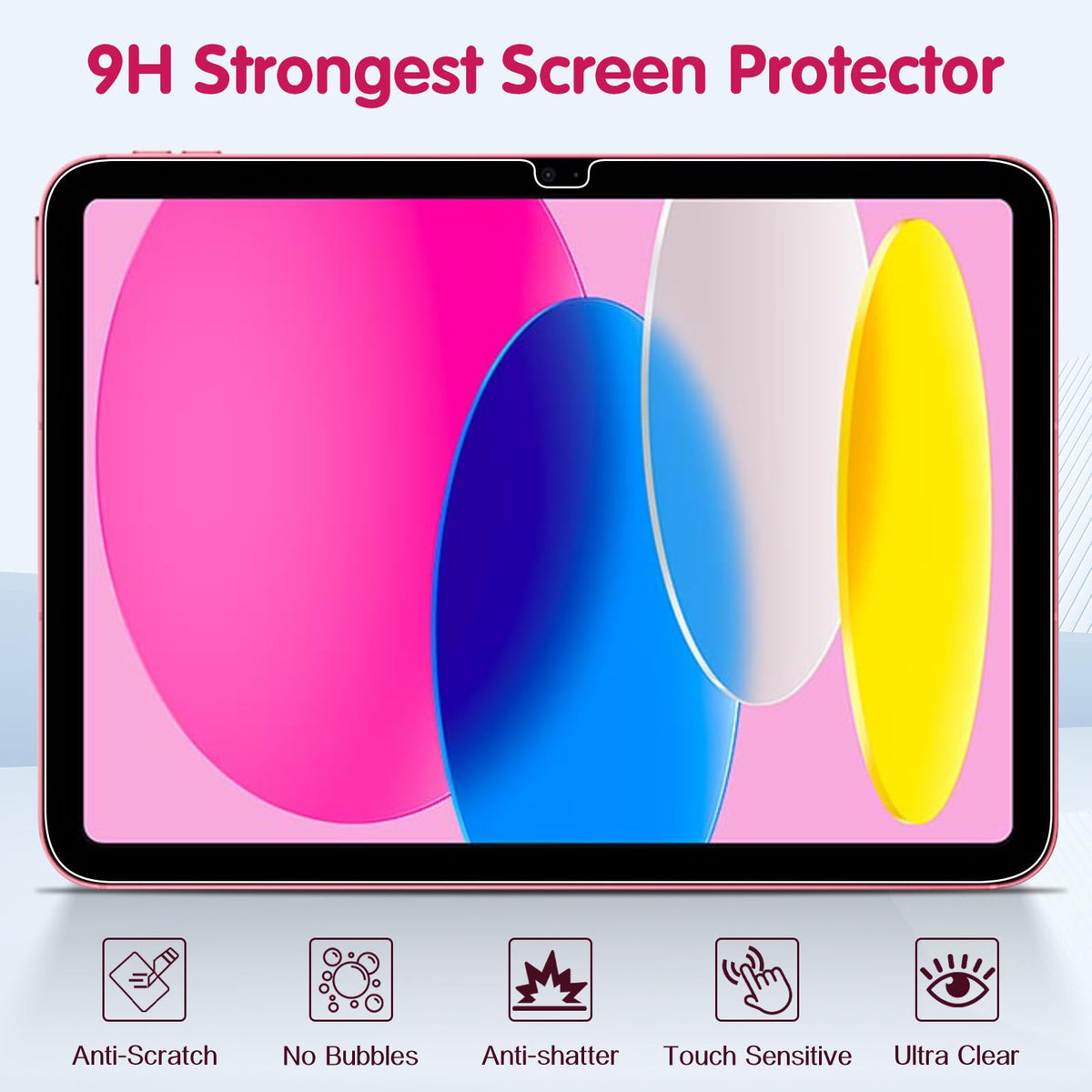 Screen Protector for iPad 9.7 (iPad 6th/5th Gen, 2018/2017), 3-Pack