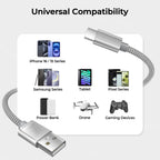 BASESAILOR USB A to USB C Charger Cable 3Pack 0.5/1/2M Black