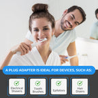 Toothbrush Adaptor Plug UK Charger Adapter Shaver Socket 2 Pin to 3 Pin Electric for Razor Plugs Bathroom Two to Three Prong Charging Tooth Brush Plugs Adapters Electrical Shaving (White)