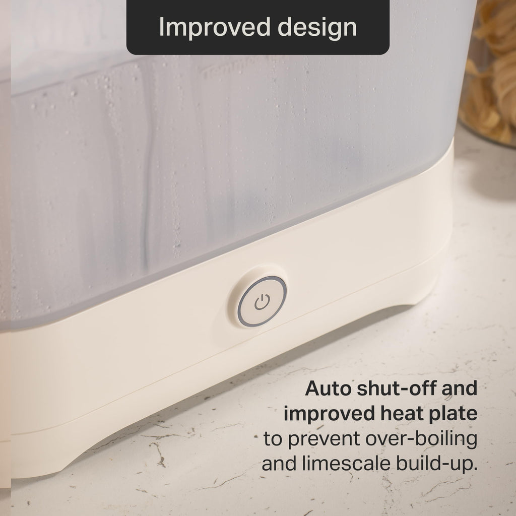Tommee Tippee Electric Steam Baby Bottle Steriliser 5-Minute Cycle White