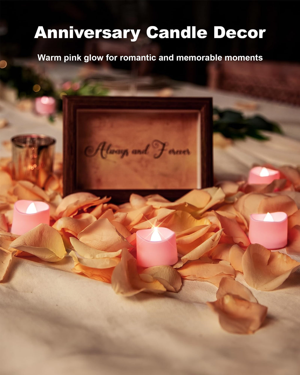 Homemory 24-Pack Flameless Tea Lights Candles Battery Operated, 200+ Hours