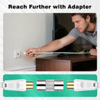 Ancable TV Aerial Cable with Coaxial Adapter 1M White TV Ariel Lead