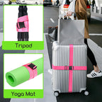 WISYOK Luggage Straps Extended, 4 Pack, 130-250cm Adjustable, Pink SkyBlue