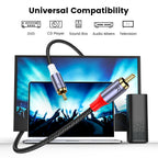 MOSWAG RCA Stereo Cable,2-Male to 2-Male RCA Audio Stereo Cable 10Ft/3M,RCA Cord Auxiliary Audio Cord Nylon Braided for Home Theater, HDTV, Amplifiers, Hi-Fi Systems, Car Audio, Speakers