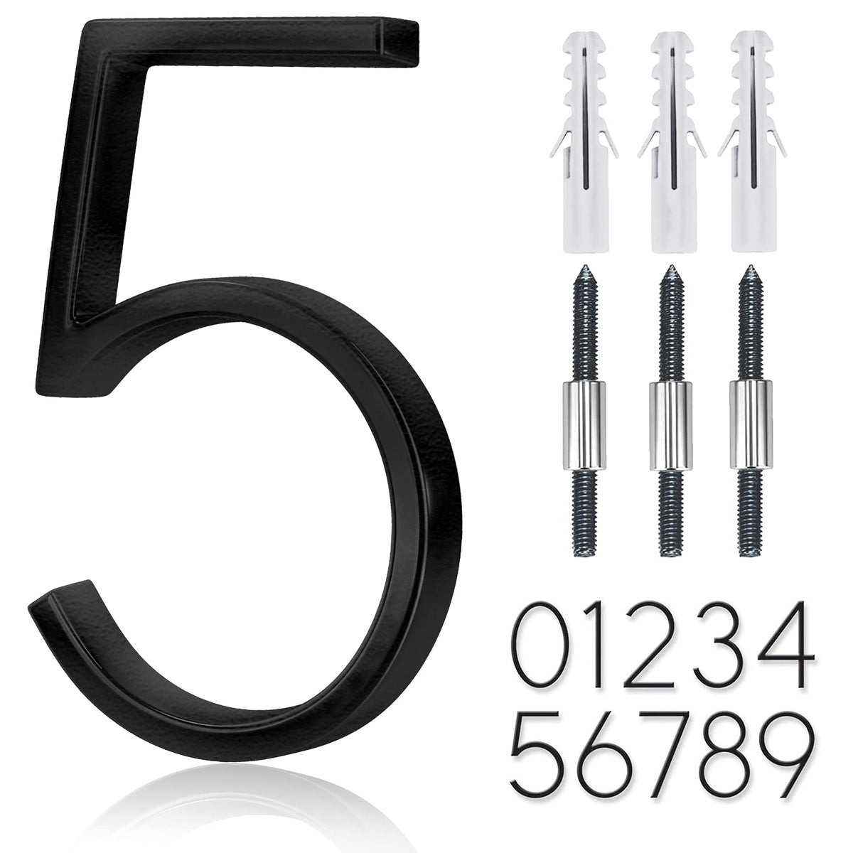 5" Stainless Steel Floating House Number, Metal Modern House Numbers (0)