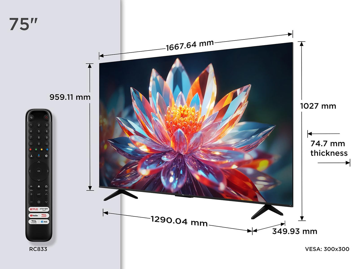 TCL 85T6C-UK 85 Inch QLED 4K HDR TV, Fire TV (Smart TV with Dolby Vision & Atmos, HDR10+, Press & Ask Alexa