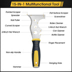 suokoun Paint Wallpaper Scraper Set, 2'', 4'', 6'', 8'' Stainless Steel Paint Scraper Set with Soft Handle, Plastering Tools for Drywall(4 Pack)