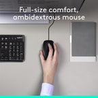 Logitech MK120 Wired Keyboard and Mouse Combo for Windows, Optical Wired Mouse, Full-Size Keyboard, USB Plug-and-Play, Compatible with PC, Laptop, QWERTY UK English Layout - Black