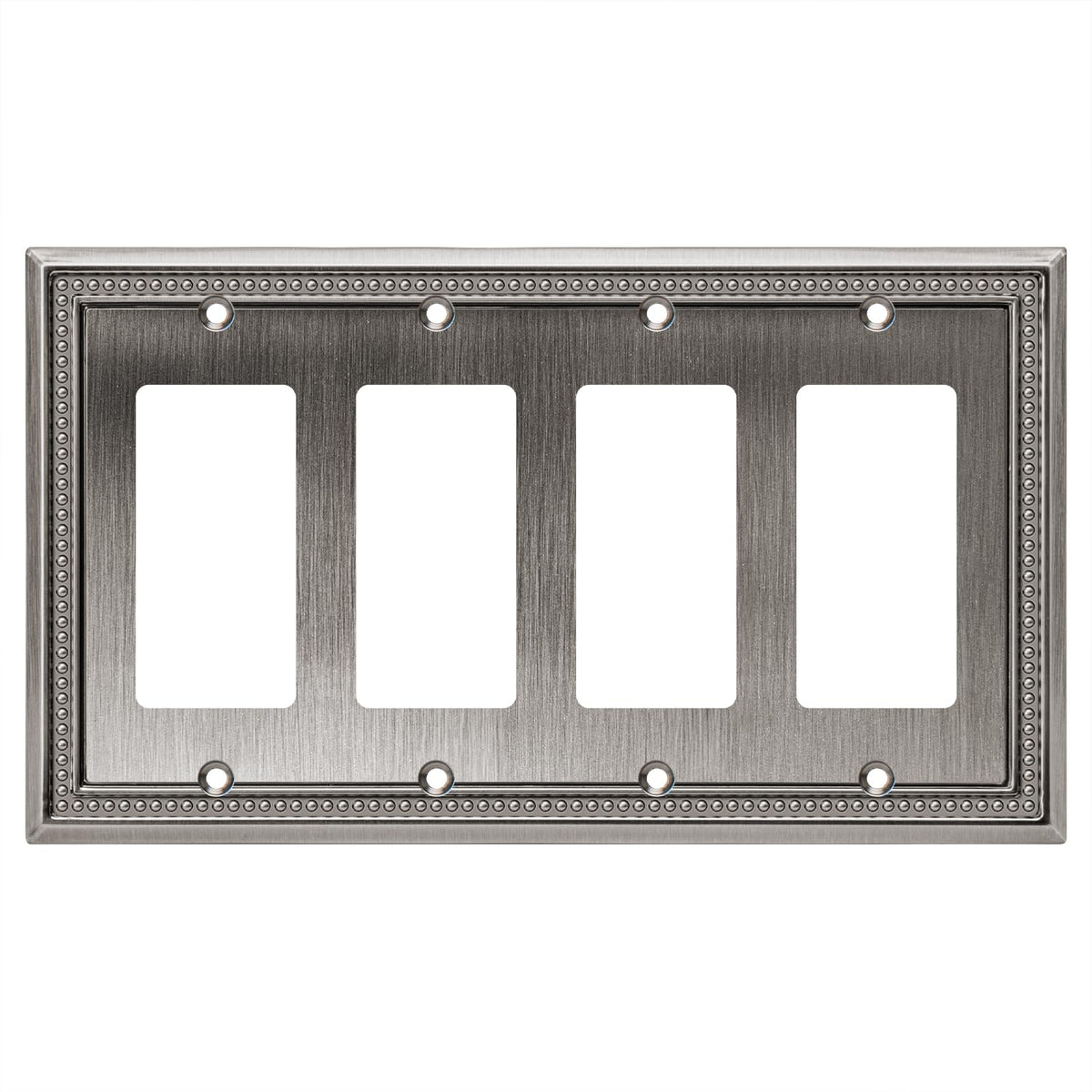 Sunken Pearls Heavy-Duty 4 Toggle Light Switch Plate, Antique Brass, 1 Pack