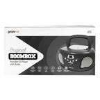 Groov-e Original Boombox - Portable CD Player with Bluetooth, Radio, 3.5mm Aux Port, & Headphone Socket - LED Display, 2 x 1.2W Speakers - Battery or Mains Powered - Blue