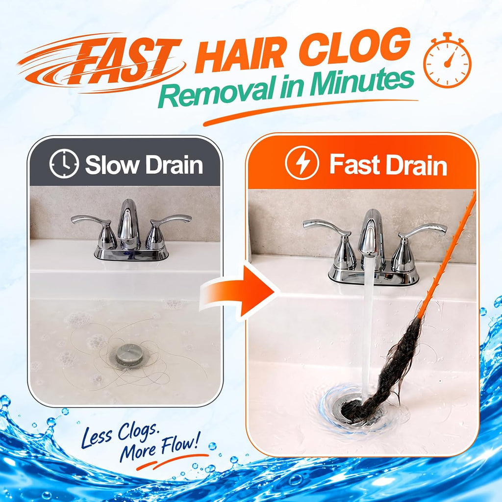 Drain Snake Hair Clog Remover - Shower Sink Unclogger Tool