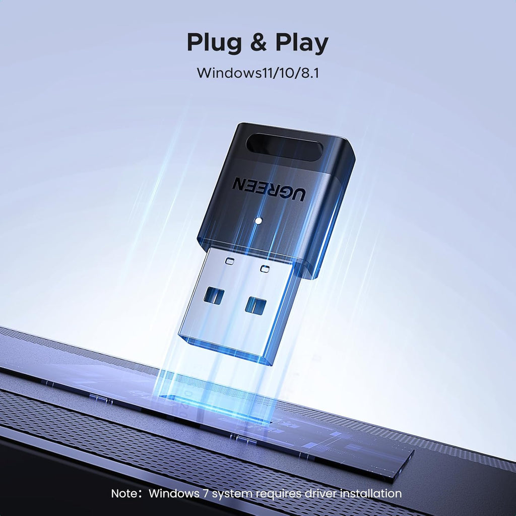 UGREEN Bluetooth 5.4 Adapter, USB Bluetooth Dongle for PC, Plug & Play