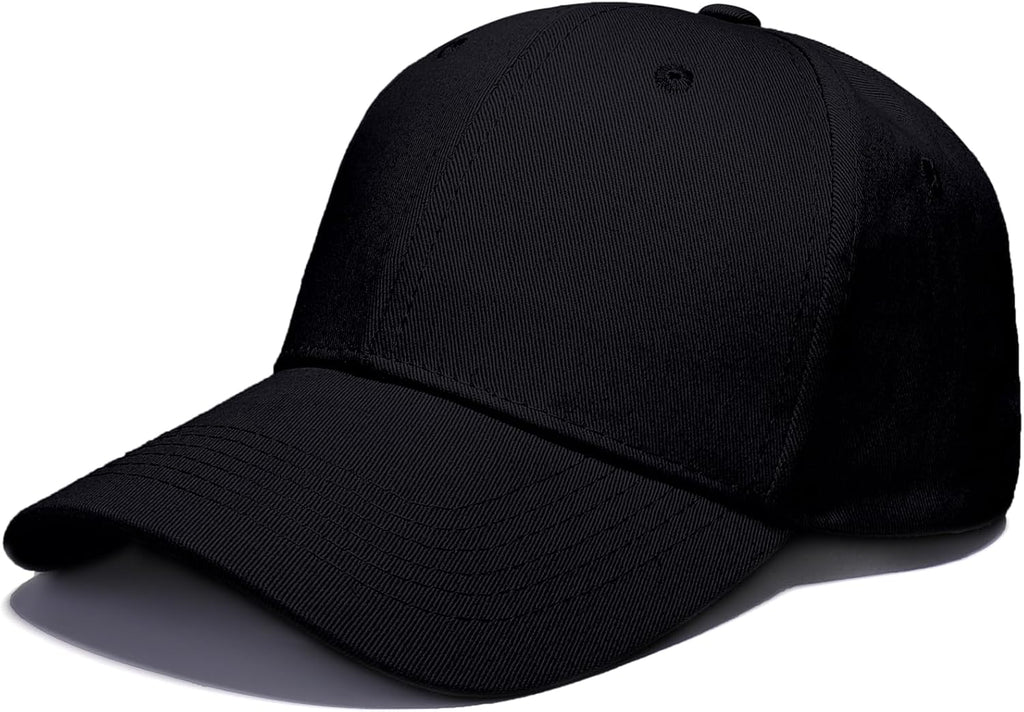 Baseball Cap for Men & Women, Adjustable Unisex 6 Panel Hat with Curved Peak, Breathable Eyelets, One Size Fits Most, Casual Sports Outdoor Wear