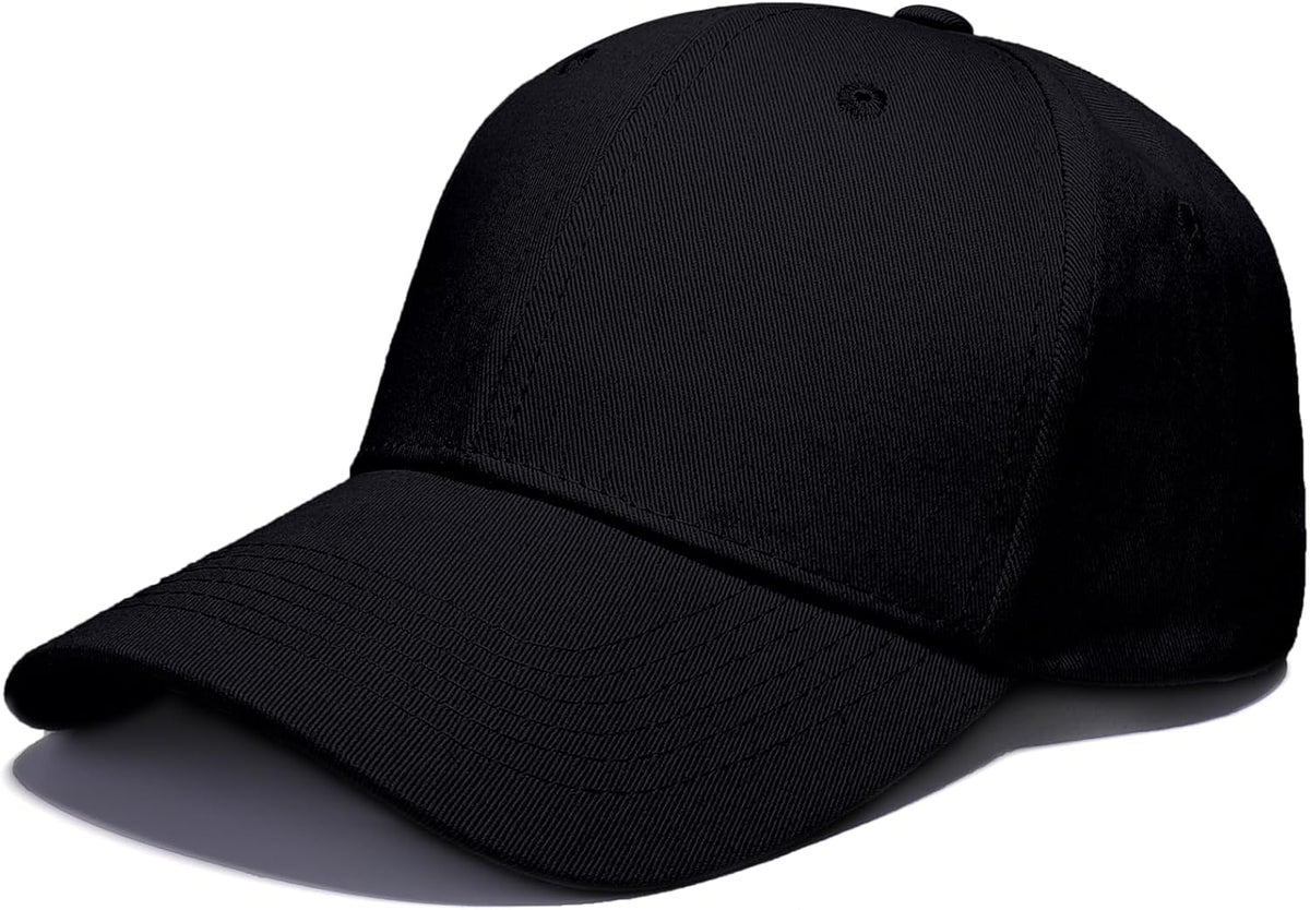 Baseball Cap for Men & Women, Adjustable Unisex 6 Panel Hat with Curved Peak, Breathable Eyelets, One Size Fits Most, Casual Sports Outdoor Wear