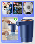 Water Jug Pump for 5 Gallon Bottle – Portable Electric USB-C Charging Dispenser, Dual Powerful Motors, Fast Flow, Fits 2-5 Gallon Jugs – Ideal for Home, Office, Camping, RV, Beige