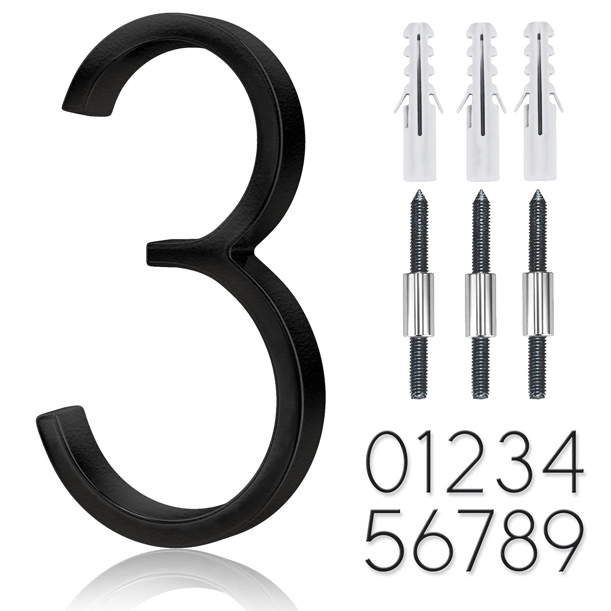 5" Stainless Steel Floating House Number, Metal Modern House Numbers (0)