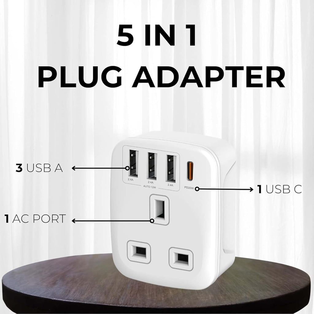 Double Dragon 2-Pack UK Electric Toothbrush & Shaver Plug Adapter | 2-Pin to 3-Pin Bathroom Converter | Supports UK EU Round & US Flat 2-Pin Plugs | 1A Fused | Compatible with Oral-B, Braun, Philips