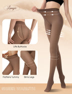 Lnmyic Fleece Lined Thermal Tights That Look Sheer Women Black & Brown