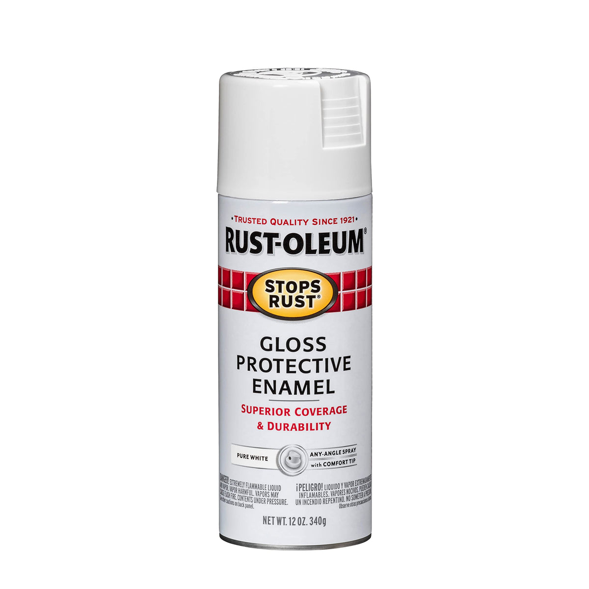 Rust-Oleum 7776830 Stops Rust Spray Paint, 12 oz, Flat Black