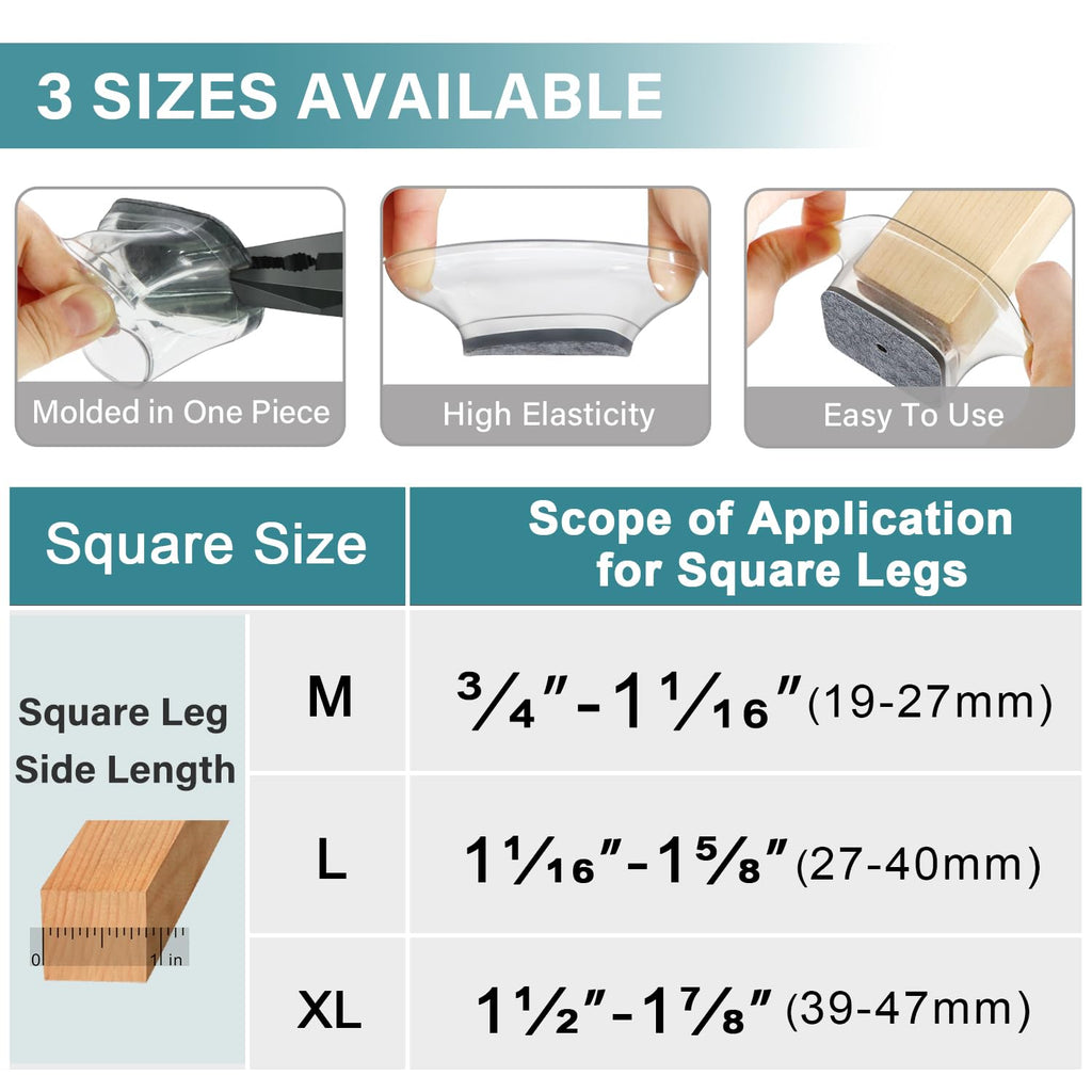Ansible 24 Pcs Chair Leg Floor Protectors Round