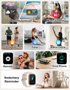 RUIMEN Smart Watch Answer Dial Call,Smart Watches for Women Men 1.85" HD Screen Fitness watch with SpO2 Heart Rate Sleep Monitor Step Counter Waterproof 100+ Sports Mode for Android iOS (2 Bands)