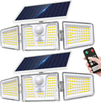 KOOPER Solar Motion Lights Outdoor, 210 LED Remote Solar Flood Lights 2PK