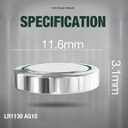 LR1130 AG10 SR1130 389 390 LR54 1.5V Button Cell Batteries (10 Pack) – Long Lasting Coin Batteries for Watches, Toys, Calculators & Small Electronics