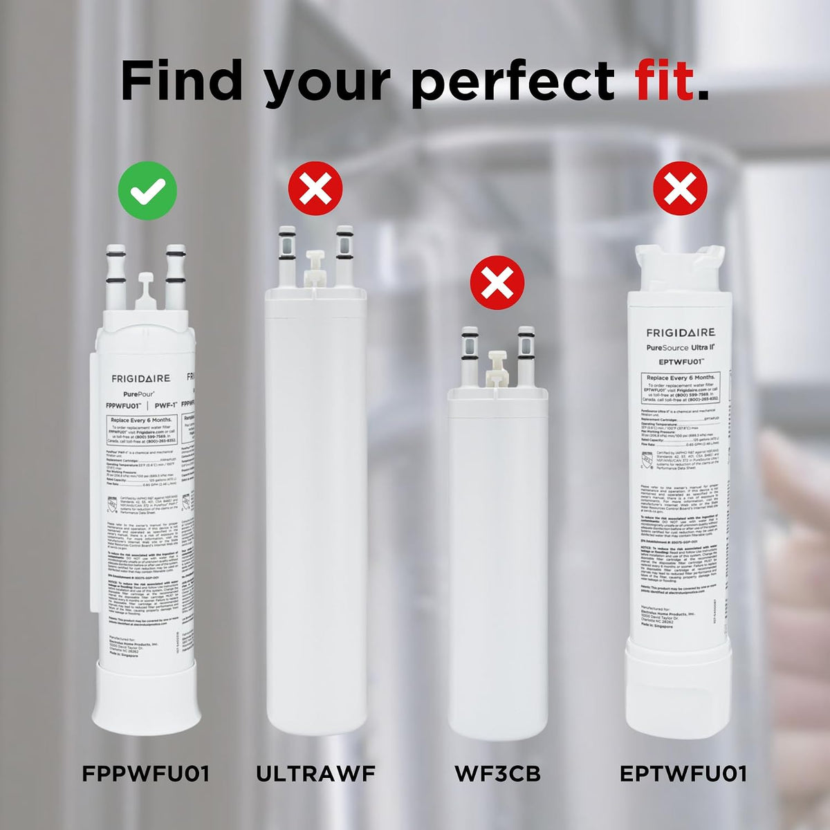 Frigidaire FPPWFU01 PWF-1 Refrigerator Water Filter Replacement