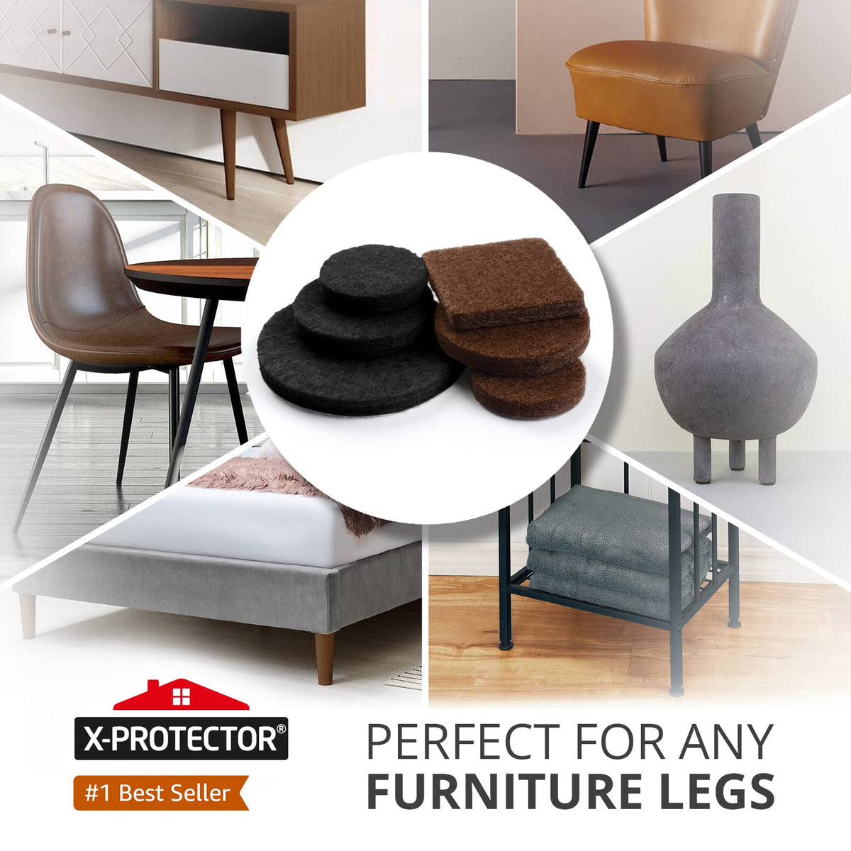 Felt Furniture Pads X-PROTECTOR 133 PCS Premium Furniture Pads - Felt Pads