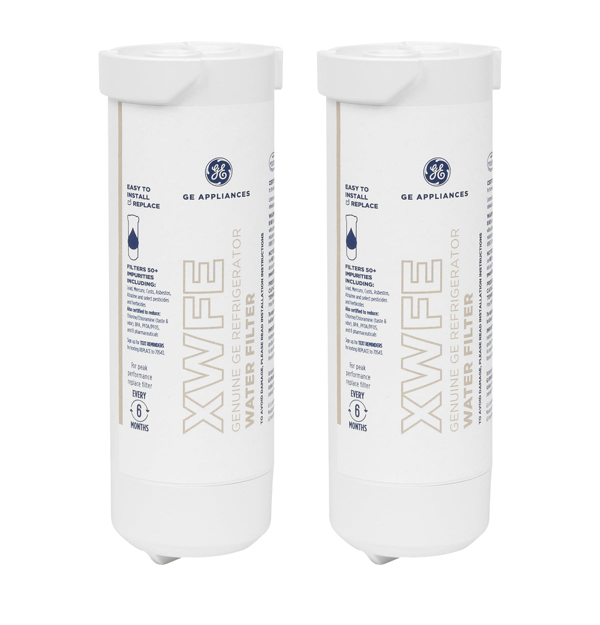 GE XWFE™ Refrigerator Water Filter, Genuine Filter, Guaranteed Fit, 1-pack