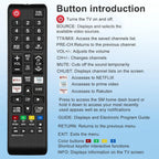 Samsung Universal TV Remote Control – Samsung TV Remote Replacement with Netflix, Prime Video, Rakuten Buttons for All S amsung LED QLED UHD 4K 8K Smart TVs