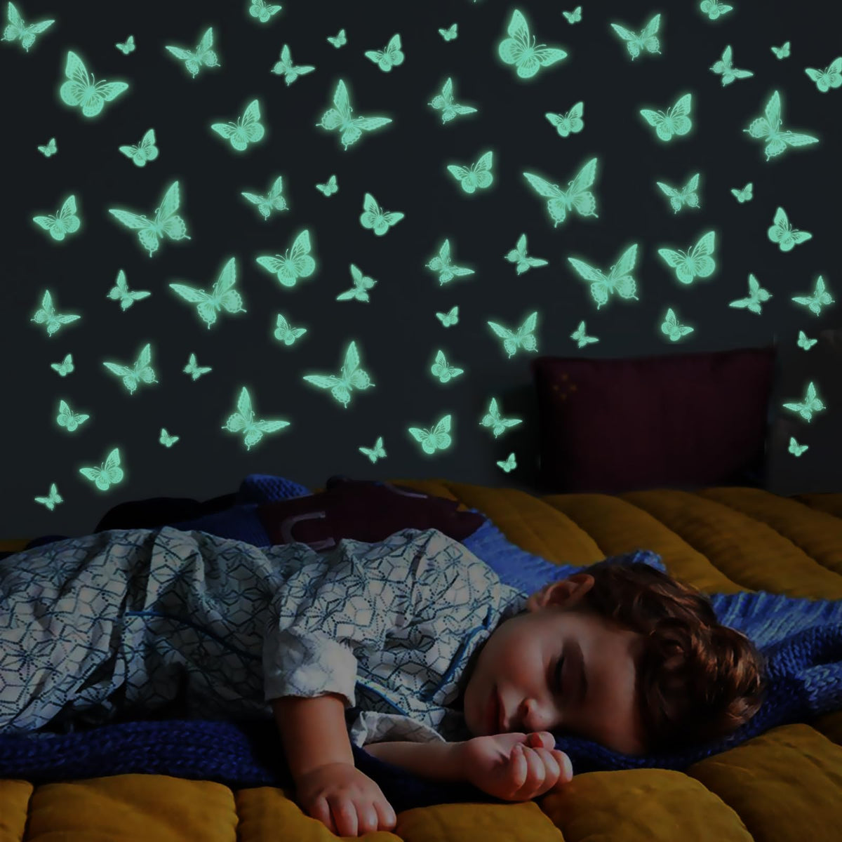 SAOROPEB 3D Butterfly Wall Decor 48 Pcs Gold Butterfly Birthday Decorations