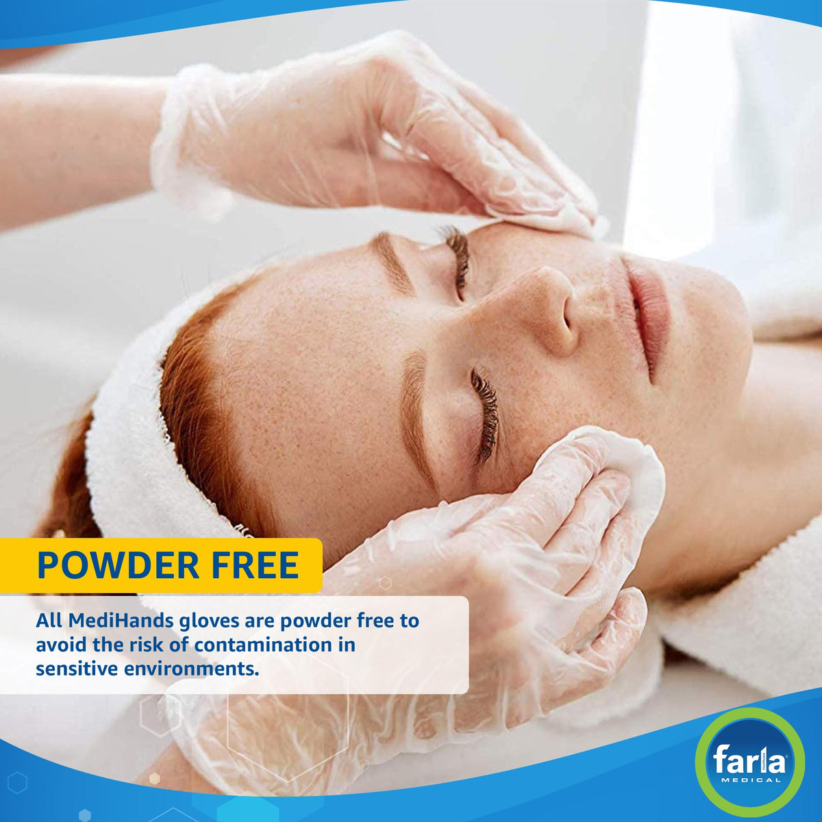 MediHands Clear Vinyl Powder Free Gloves | Food Safe | Disposable | Latex Free | Medium - Pack of 100