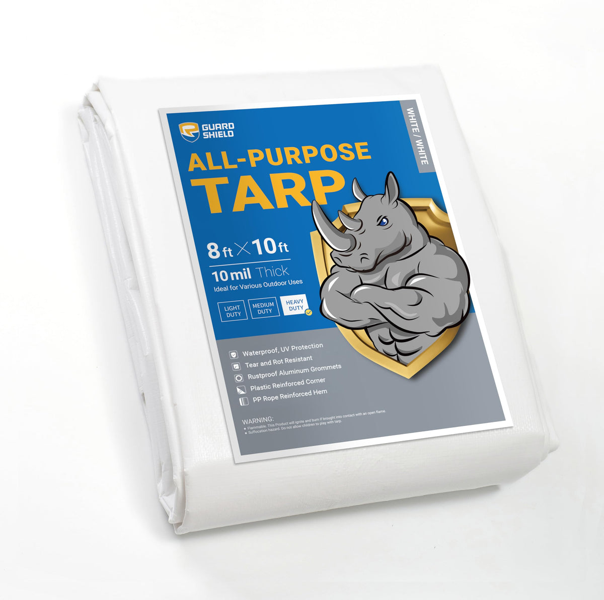 GUARD SHIELD Heavy Duty Tarp 20x30 Feet Silver/Black Multi Purpose Thick Waterproof Poly Tarp Cover 10mil