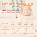 Yoofoss Baby Sleeping Bag 2.5 Tog 12-18 Months Grey