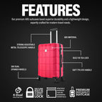ATX Luggage Extra Large Suitcase Super Lightweight Durable ABS Hard Shell Suitcase with 4 Wheels and Built-in TSA Lock (Black, 32 Inches,132 Liter)