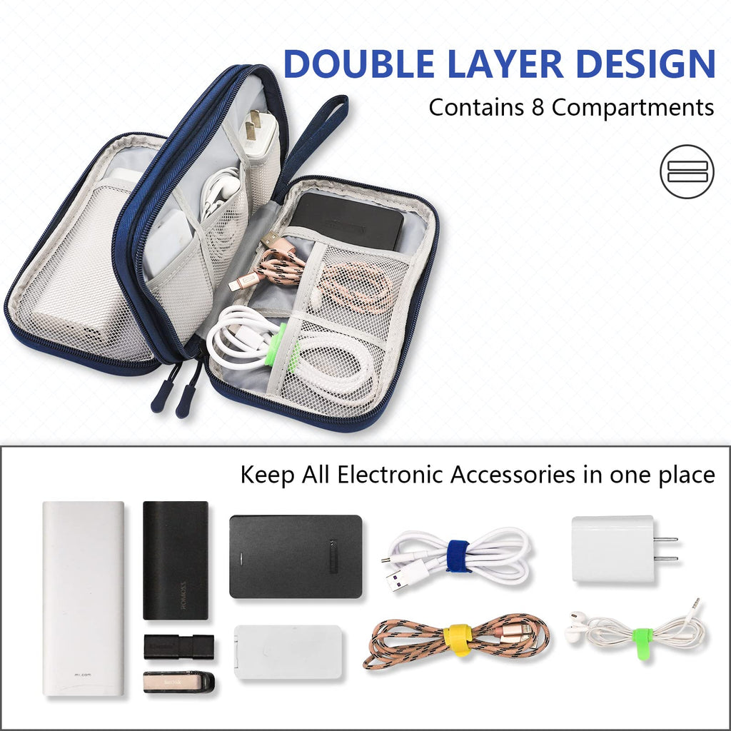 Teskyer Travel Cable Organiser Bag, Travel Essential, Dark Green