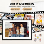 Digital Picture Frame 10.1 Inch Large Digital Photo Frame with 1280 * 800 IPS Full HD Touchscreen, Humblestead 32GB WiFi Smart Frame Share Photos and Videos via AiMOR App, Black