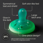 Tommee Tippee Ultra-Light StayPut Night Glow Soother 0-6m Pack of 2