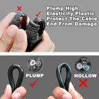 HUANCHAIN Indoor Black Extension Cord 3 FT Waterproof 16/3 Gauge
