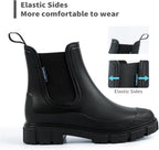 DRECAGE Wellies Boots Women Waterproof Short Chelsea Fashion Ladies Comfortable Rain Boots Outdoors Garden Walking