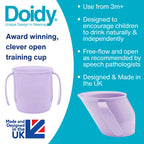 Doidy Cup, Open Cup for Training Baby 6 Months-3 Years, 200ml, Slanted Weaning Cup with Handles for Learning to Drink, BPA Free (Orange)
