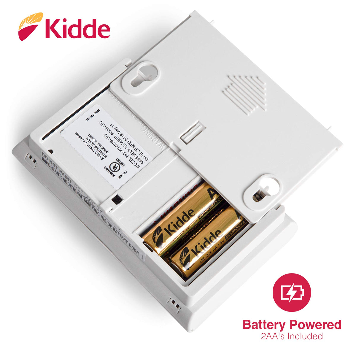 Kidde Carbon Monoxide Detector, AA Battery-Powered, COB