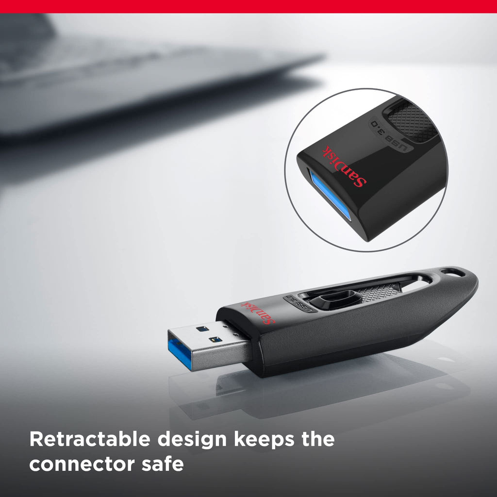 SanDisk Ultra 64GB USB Flash Drive USB 3.0 up to 130MB/s Read - Pack of 3