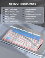 TECKNET Mini Wireless Keyboard and Mouse Set, 2.4G Cordless USB, Black