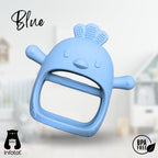 Infatot® Teething Toys for Baby Gifts – Chipmunk Silicone Mitten Teether, Soothing Glove for Infants, Baby Toys 0-6 Months, Soft Chewable Teether Toy to Prevent Finger Sucking, CM Blue.