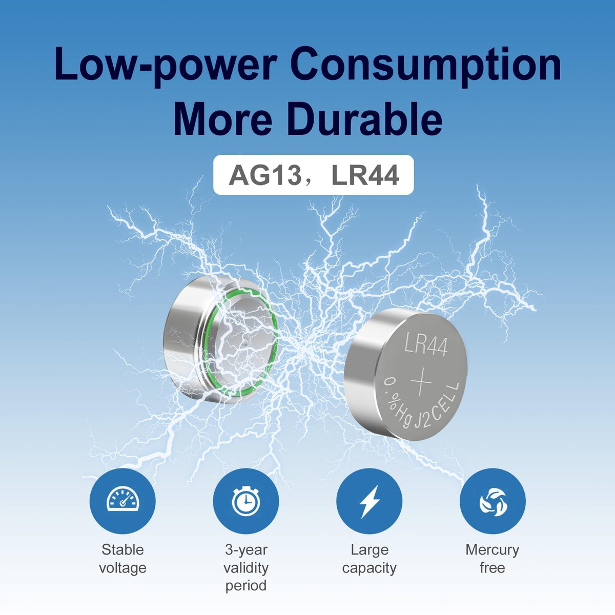 25 PCS LR44 AG13 357 303 SR44 A76 Battery 1.5V Button Coin Cell Batteries for Small Electronics
