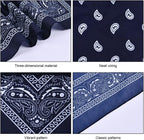 Aomig Bandana Head Scarf for Men and Women, Stylish Cowboy Headband Handkerchief, Multi-purpose Hair Scarf Paisley Print Unisex Headwraps, Bib Party Face Covering Headwear for Motorcycling