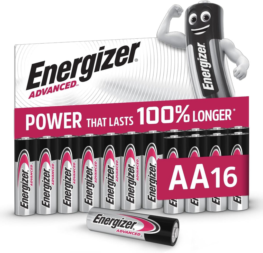 Energizer Advanced - AA Batteries (16 Pack) Up To 100% Longer Lasting