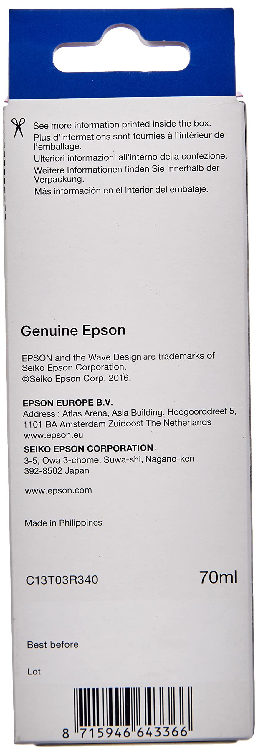 Epson EcoTank 102 Genuine Multipack Ink Bottles